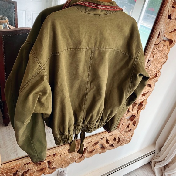 FREE PEOPLE FLIGHT LINE BOMBER JACKET CARGO GREEN MILITARY 🌸 - Picture 7 of 16
